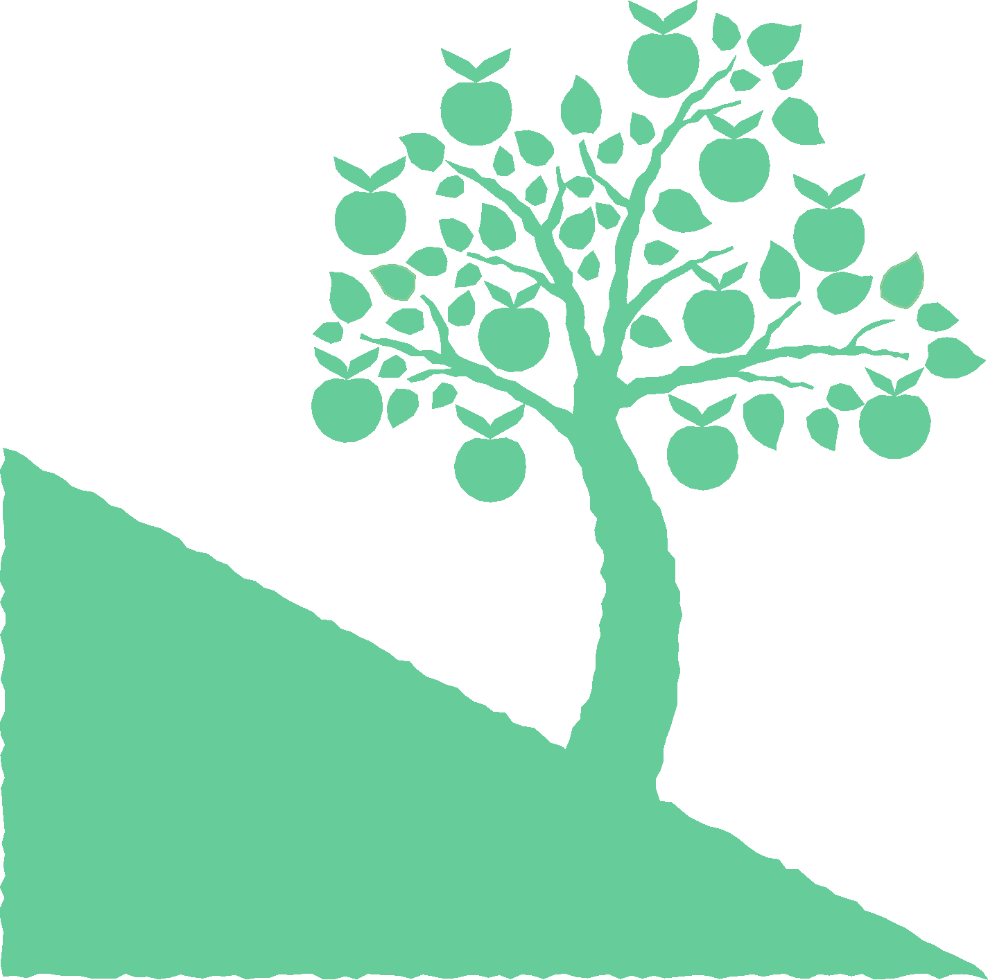 Logo of apple tree on slope